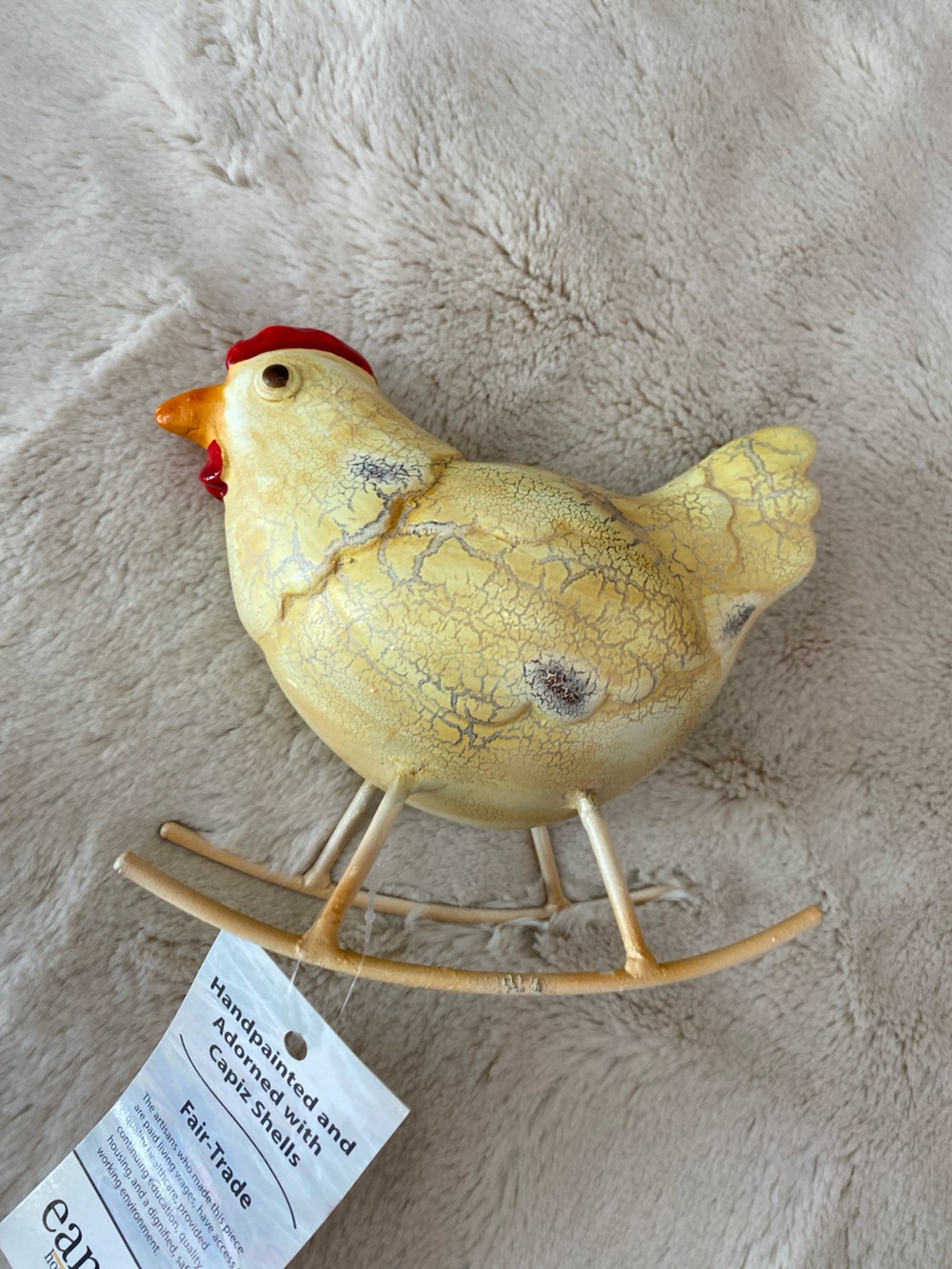 Eangee Home Design Rustic hand painted Rocking Chicken - Picture 1 of 10